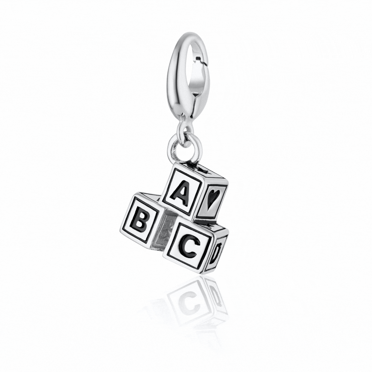 Silber ABC Bauklotz Charm Halskette | Shop Nory