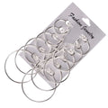 Damens Mädchen Silber Rund Glatt 6 Stück Creolen Ohrringe Set | Shop Nory