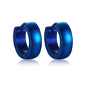 Blaue glatte Titanstahl anti-allergische kleine Creolen | Shop Nory