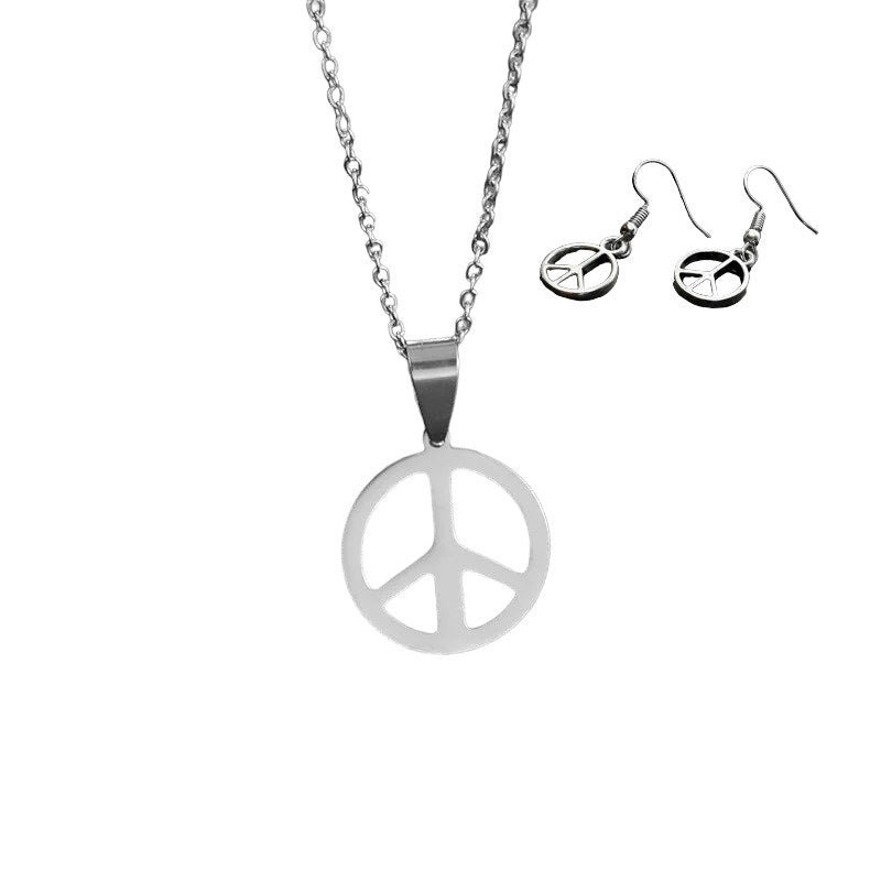 Damen Tibetsilber Frieden Haken Hängende Ohrringe & Anhänger Halskette | Shop Nory