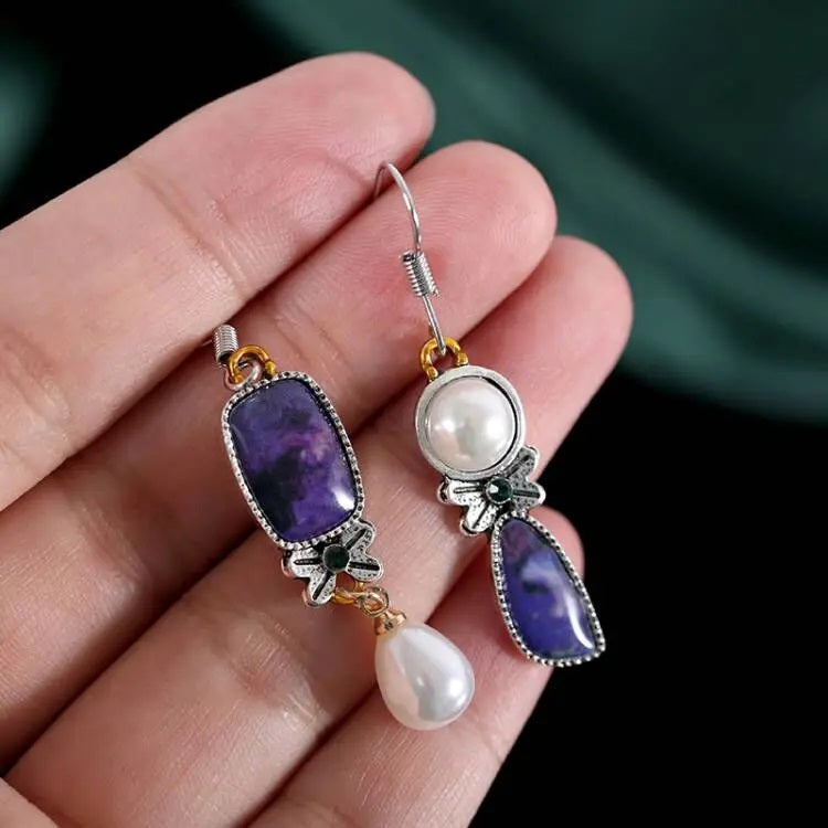 Damen Opal Asymmetrische Unregelmäßige Barock Süßwasserperlen Ohrhaken | Shop Nory