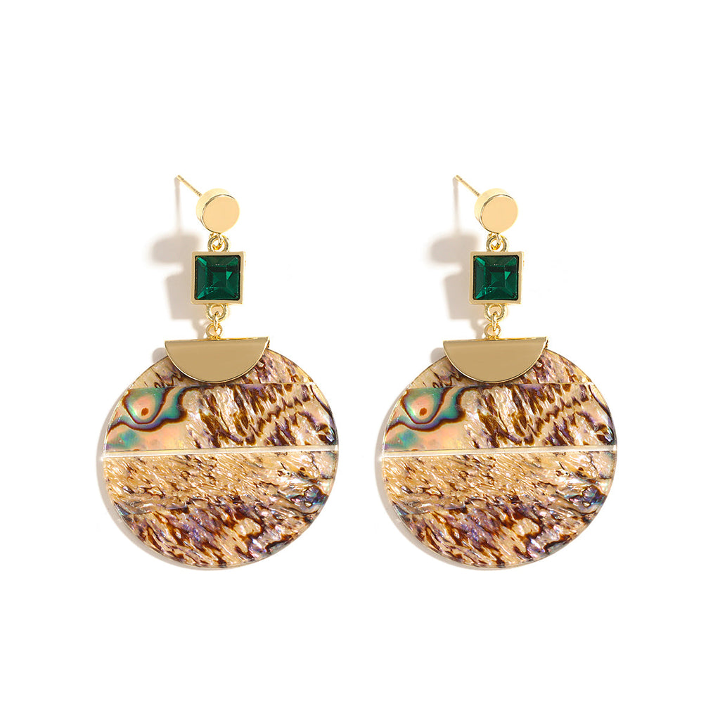 Damen Bold Runde Abalone Muschel Tropfenohrringe | Shop Nory