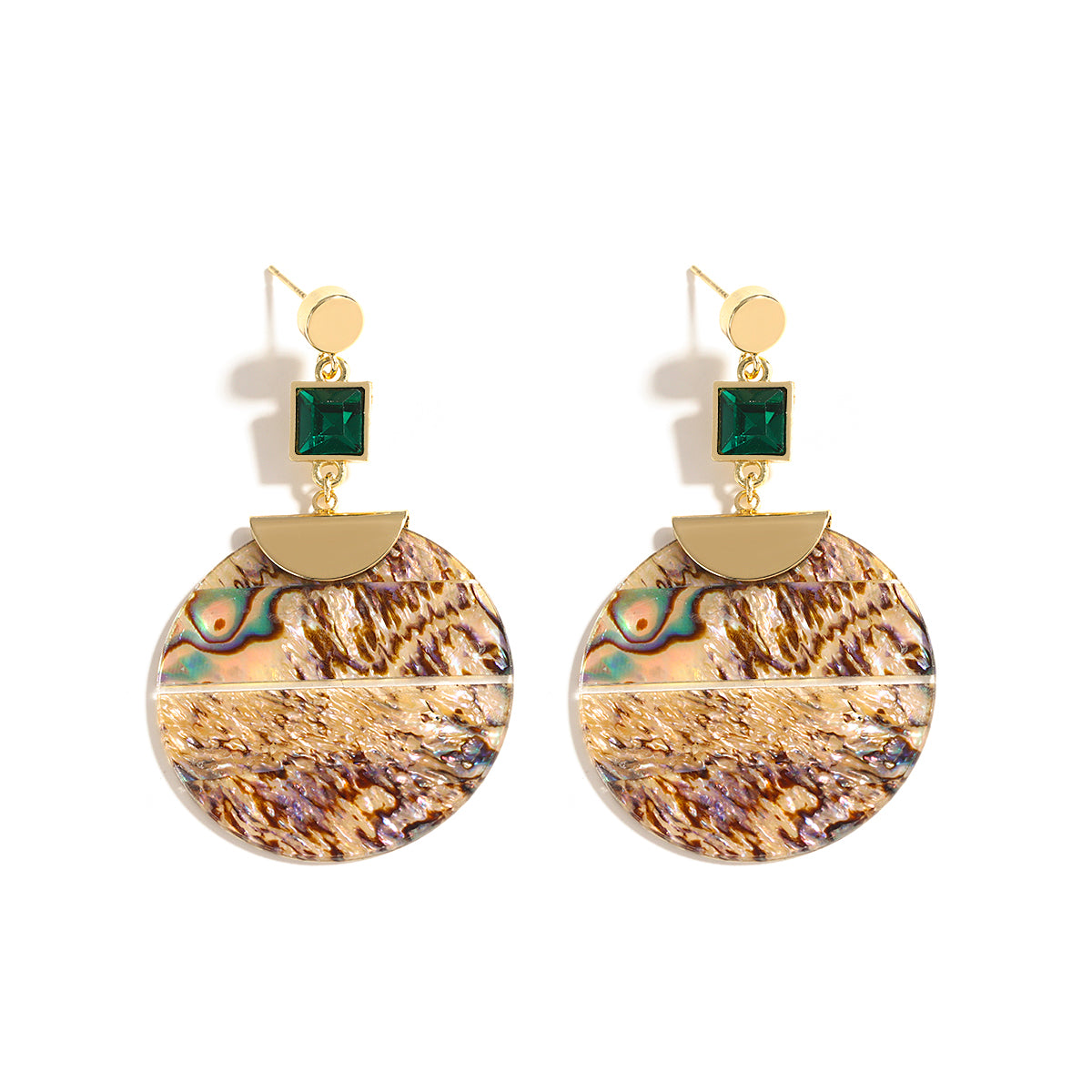 Damen Bold Runde Abalone Muschel Tropfenohrringe | Shop Nory