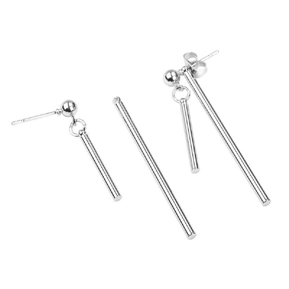 Sterling Silber Lange Stab Quasten Anhänger Ohrringe | Shop Nory