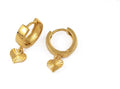 Gold Plated Kleine Dicke Creole Hängende Herz Stern Ausgeschnitten Ohrringe | Shop Nory