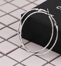 Damen Große Silberplattierte Muster Geschnittene Kreis Hoop Ohrringe | Shop Nory