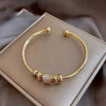 Damen goldplattierte Zirkonsteine Rhodium verstellbare Armreif | Shop Nory