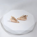 Damen 585 Roségold Minimalistische Geometrische Dreieck Einlage Clip Back Ohrringe | Shop Nory