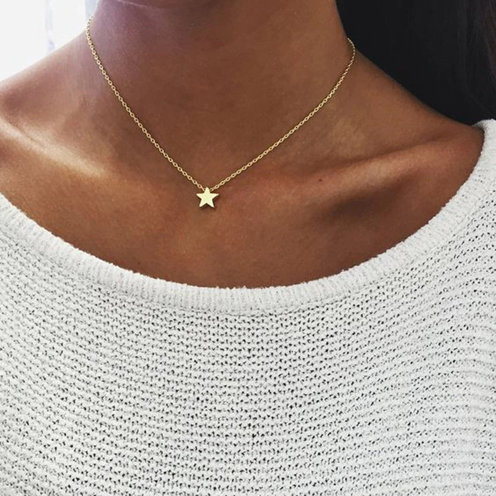Goldbeschichteter Sternanhänger & Gliederkettenhalskette | Shop Nory