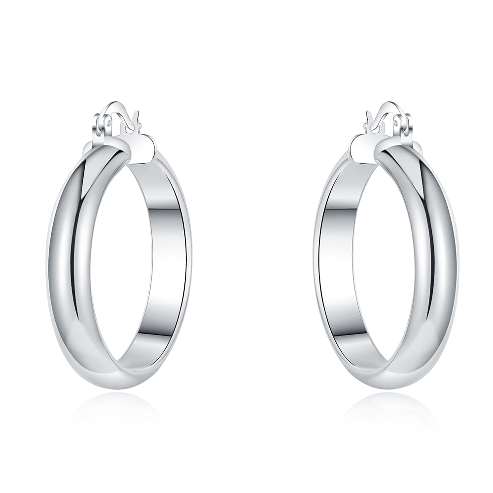 Damen 925 Silber Mittelring Creolen Hoop Ohrringe | Shop Nory
