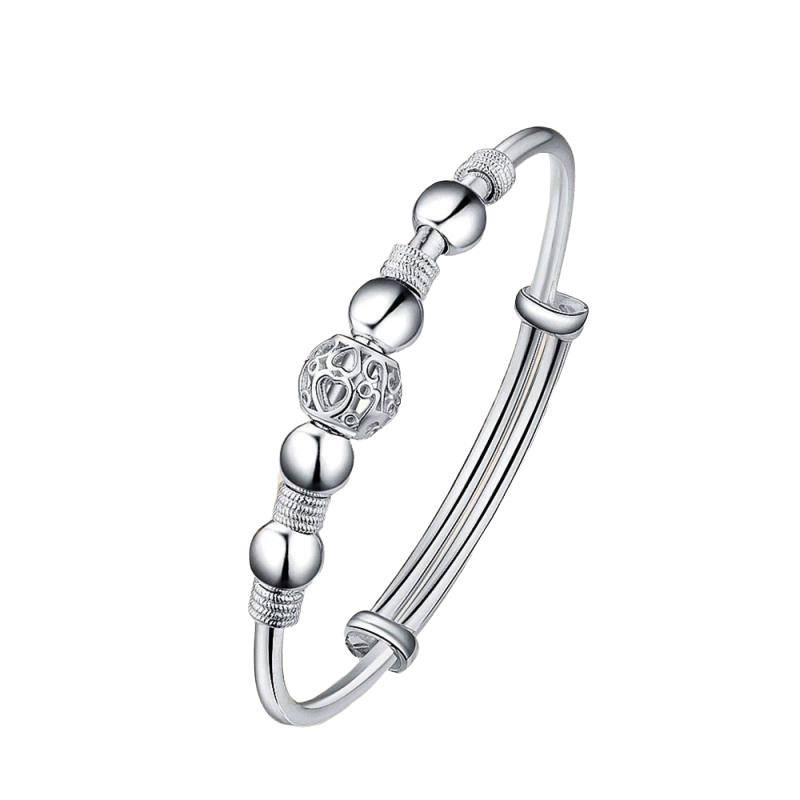 Damen 925 Sterling Silber Glücksperlen Verstellbares Armband | Shop Nory