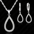 Damen 925 Sterling Silber CZ Kristall Tropfen Halskette Set | Shop Nory