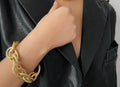 Damen Gold Chunky Dicke Runde InterLink Ketten Armbänder | Shop Nory