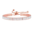Damen Roségold Funkelnde Tennis Kristall Verstellbares Armband | Shop Nory