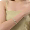 Damen Gold Rechteckige Edelstahl Cubic Zirconia Verstellbare Kettenarmbänder | Shop Nory