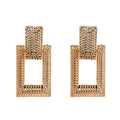 Damen Geometrische Rechteck Aussage Interlock Tropf Ohrringe | Shop Nory