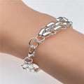 Damen 925 Sterling Silber Verflochtene Kreis Dicke Handkette Damen Armband | Shop Nory