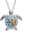 Damen Silber Mutter Gold Baby Meeresschildkröte Kristall Anhänger Kette Halskette | Shop Nory