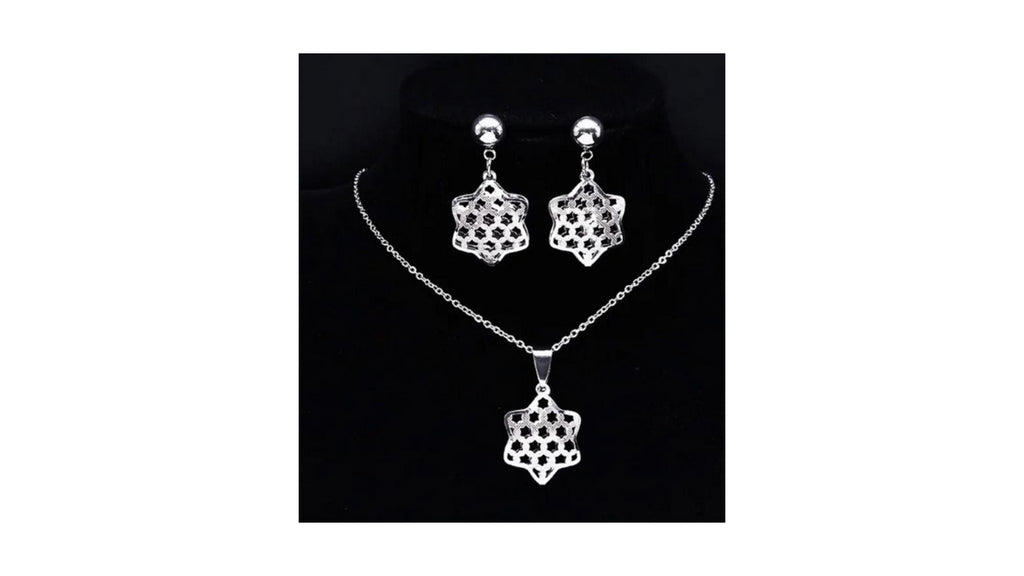 Damen Silber Sterne Cutout Hohler Geschichtete Halsketten Sets | Shop Nory