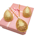 Damen Gold Cutout Baum Übergilde Oval Pendant Ohrringe Kettenhalskette Set | Shop Nory