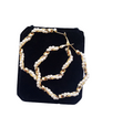 Damen Runde Gold Simulierte Perle Twist Geometrische Creolen | Shop Nory