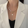 Damen Elegante Edelstahl Kette Barockperle Anhänger Party Halskette | Shop Nory