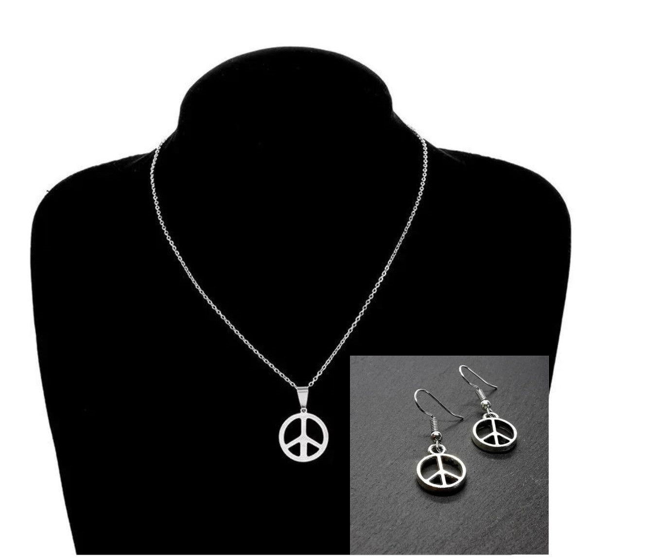 Damen Tibetsilber Frieden Haken Hängende Ohrringe & Anhänger Halskette | Shop Nory