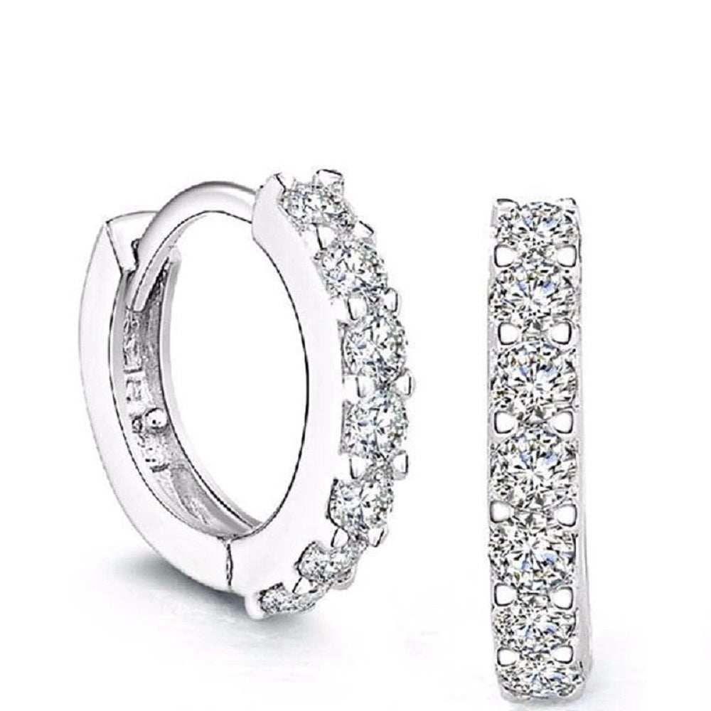 925 Sterlingsilber Kleine Runde Kristallohrringe | Shop Nory