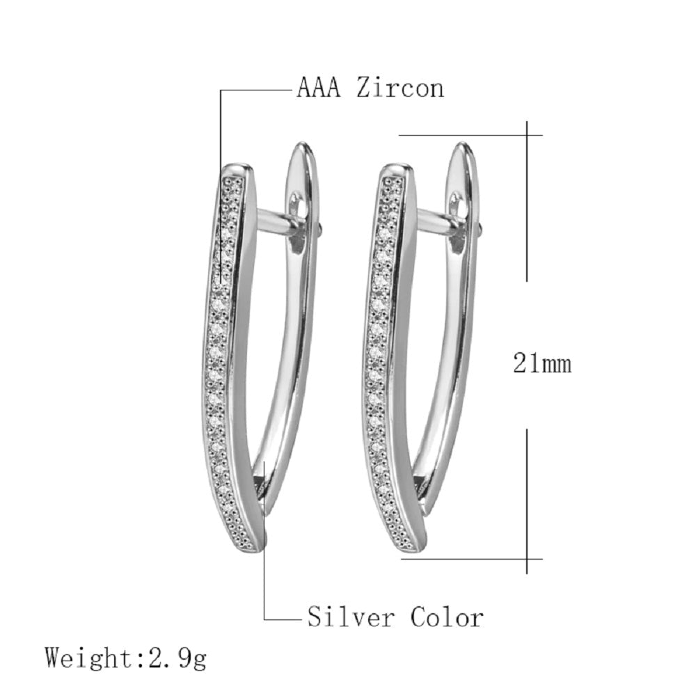 Damen Kleine V Form Kubikzirkonia Geometrische Creolen | Shop Nory