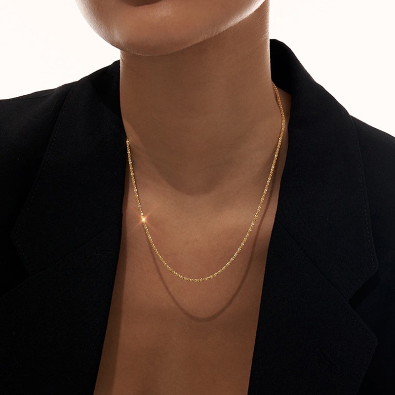 Luxus Twist Gold Silber Farbe Glänzend Glänzende Kette Choker Halskette | Shop Nory