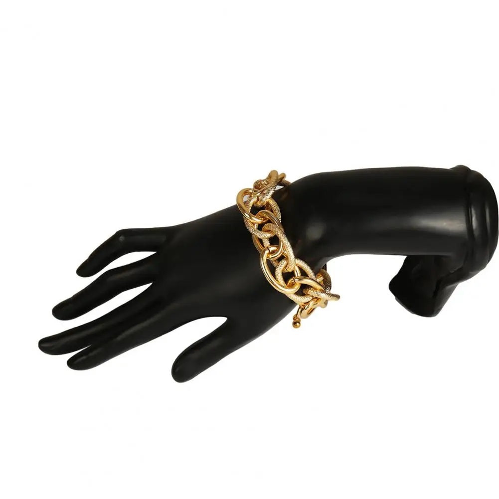 Damen Gold Chunky Dicke Runde InterLink Ketten Armbänder | Shop Nory