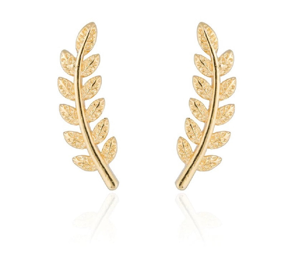 Gold Leaf Crawlers Ohr Kletterer Statement Stud Cuff Paar Ohrringe | Shop Nory