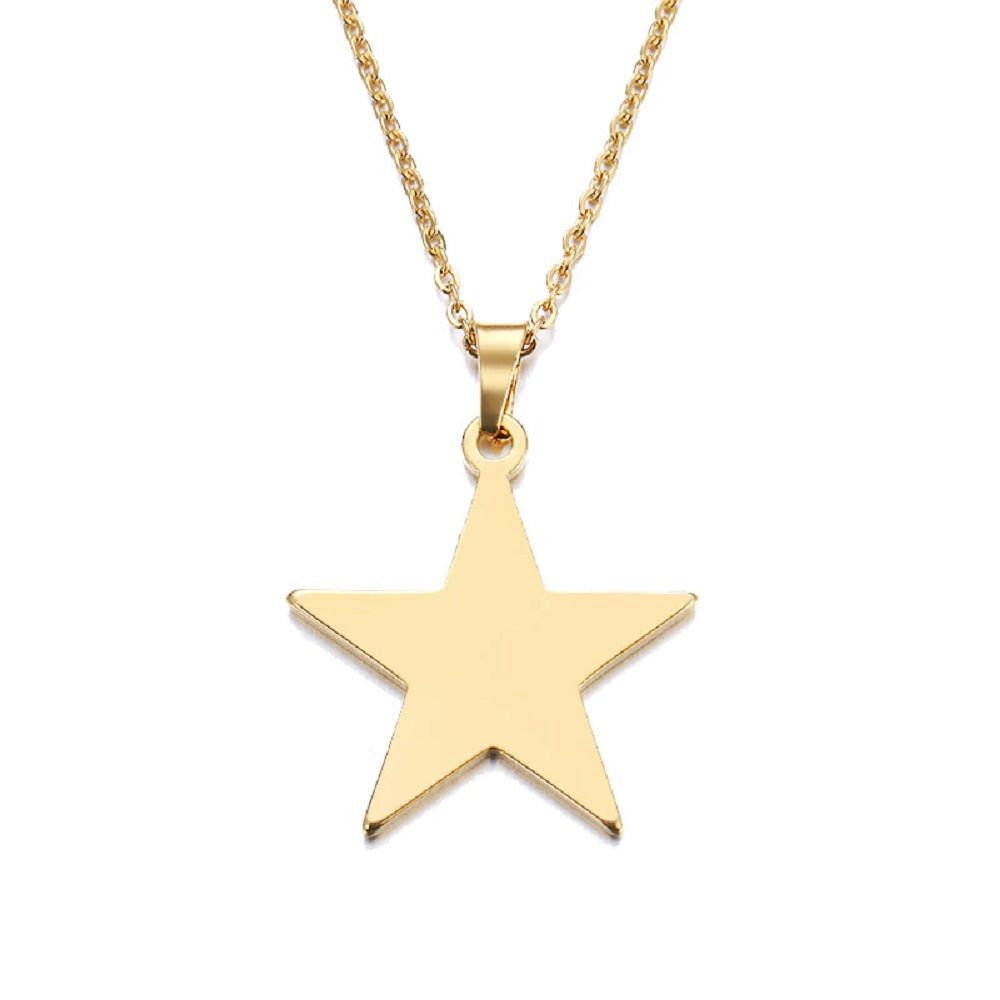 Goldbeschichteter Sternanhänger & Gliederkettenhalskette | Shop Nory