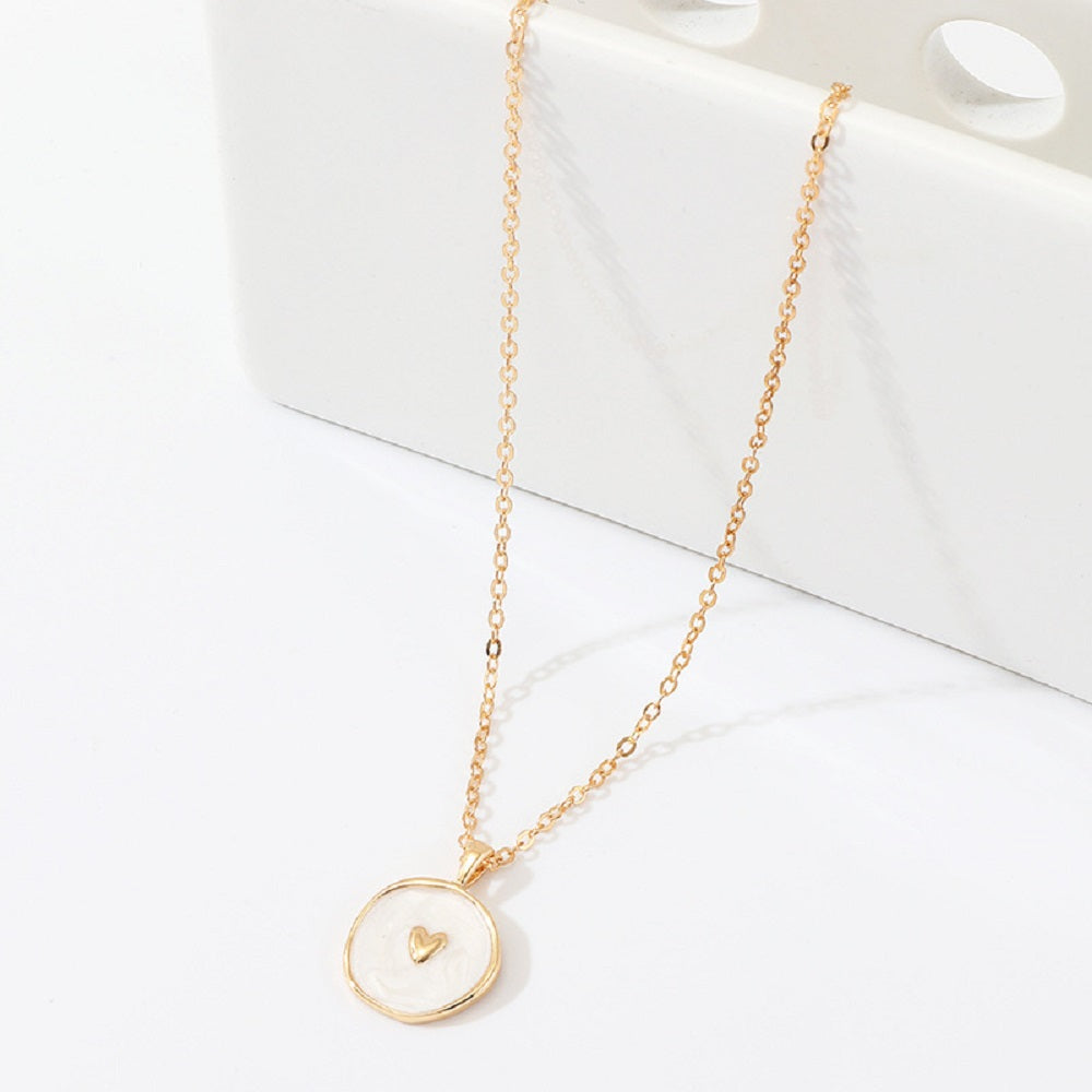 Damen Weiß Herz Himmlische Anhänger Halskette Ohrringe Ring 4er Set | Shop Nory
