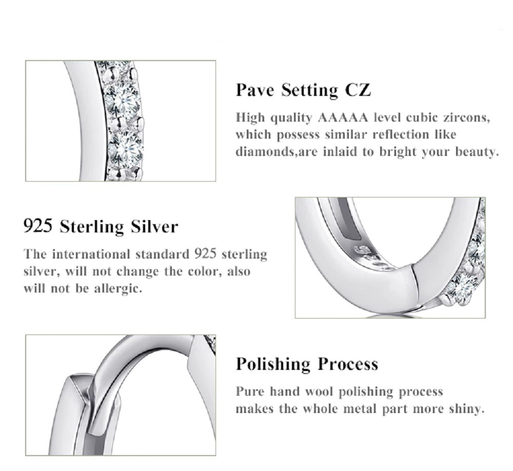 925 Sterlingsilber Kleine Runde Kristallohrringe | Shop Nory