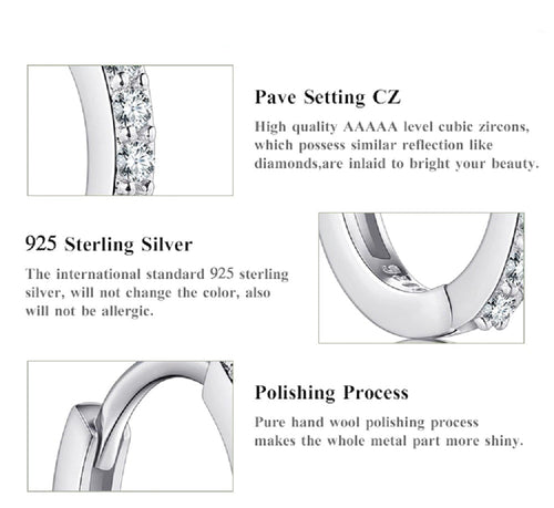 925 Sterlingsilber Kleine Runde Kristallohrringe | Shop Nory