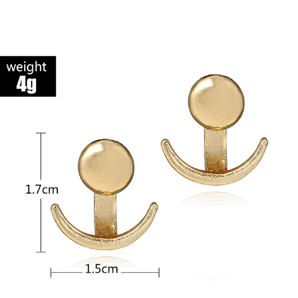 Damen Geometrische Mond Doppelseitige Runde Ohrstecker | Shop Nory