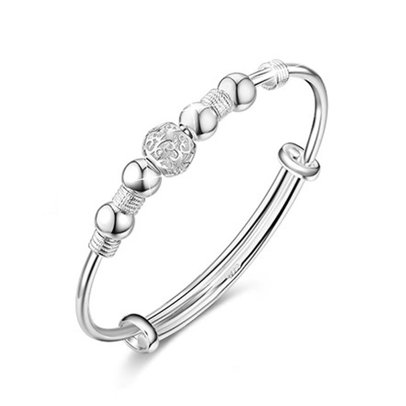 Damen 925 Sterling Silber Glücksperlen Verstellbares Armband | Shop Nory