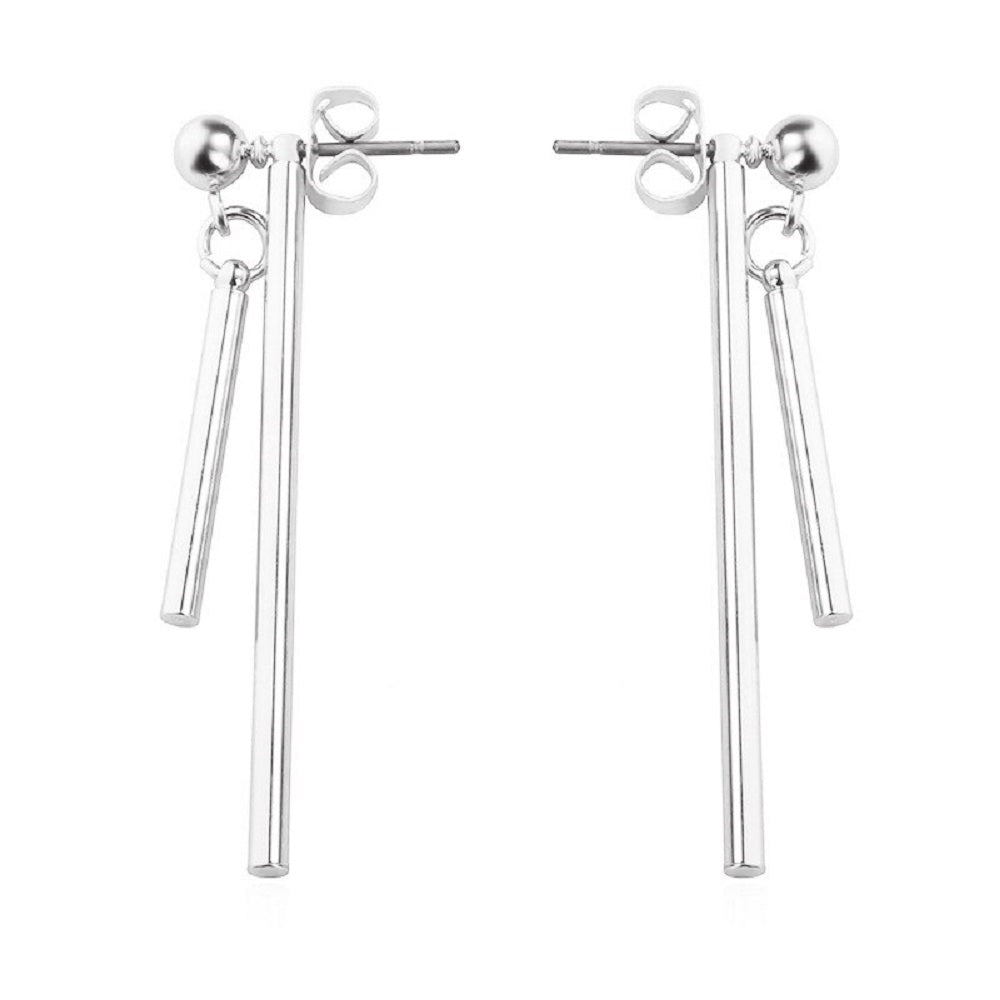 Sterling Silber Lange Stab Quasten Anhänger Ohrringe | Shop Nory