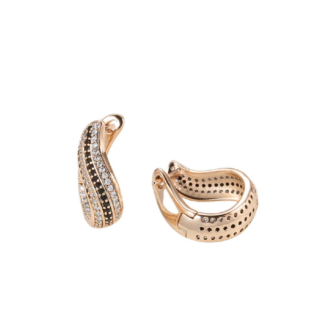 Damen Rose Gold Lockige U-Form Natürliche Kristallohrringe | Shop Nory