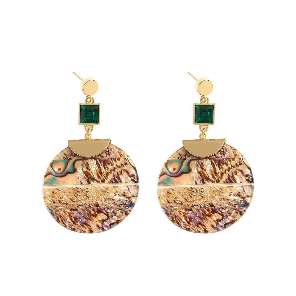 Damen Bold Runde Abalone Muschel Tropfenohrringe | Shop Nory