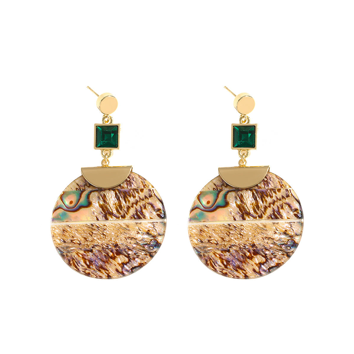 Damen Bold Runde Abalone Muschel Tropfenohrringe | Shop Nory