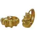 Damen Mädchen Klein Dick Mid Streifen Bambus Gelenk Gold Plattierte Ohrringe | Shop Nory