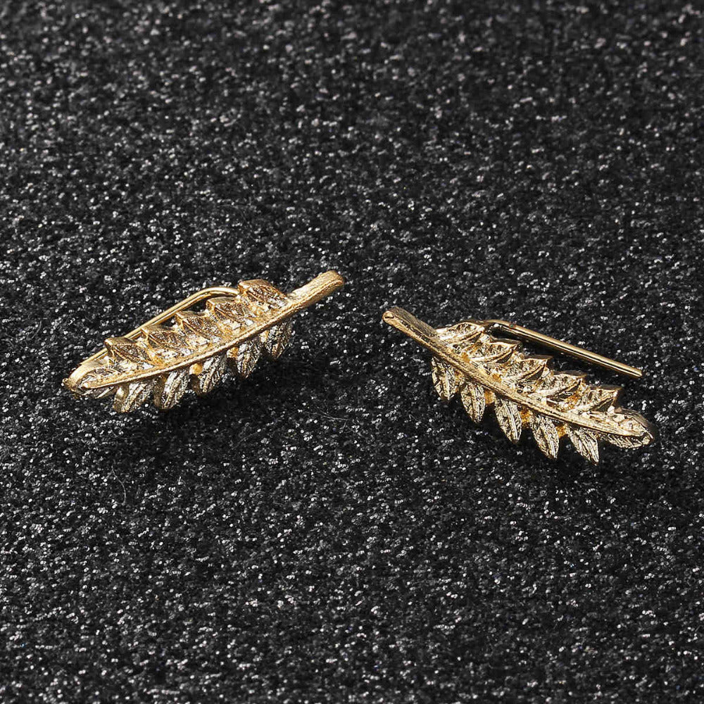Gold Leaf Crawlers Ohr Kletterer Statement Stud Cuff Paar Ohrringe | Shop Nory