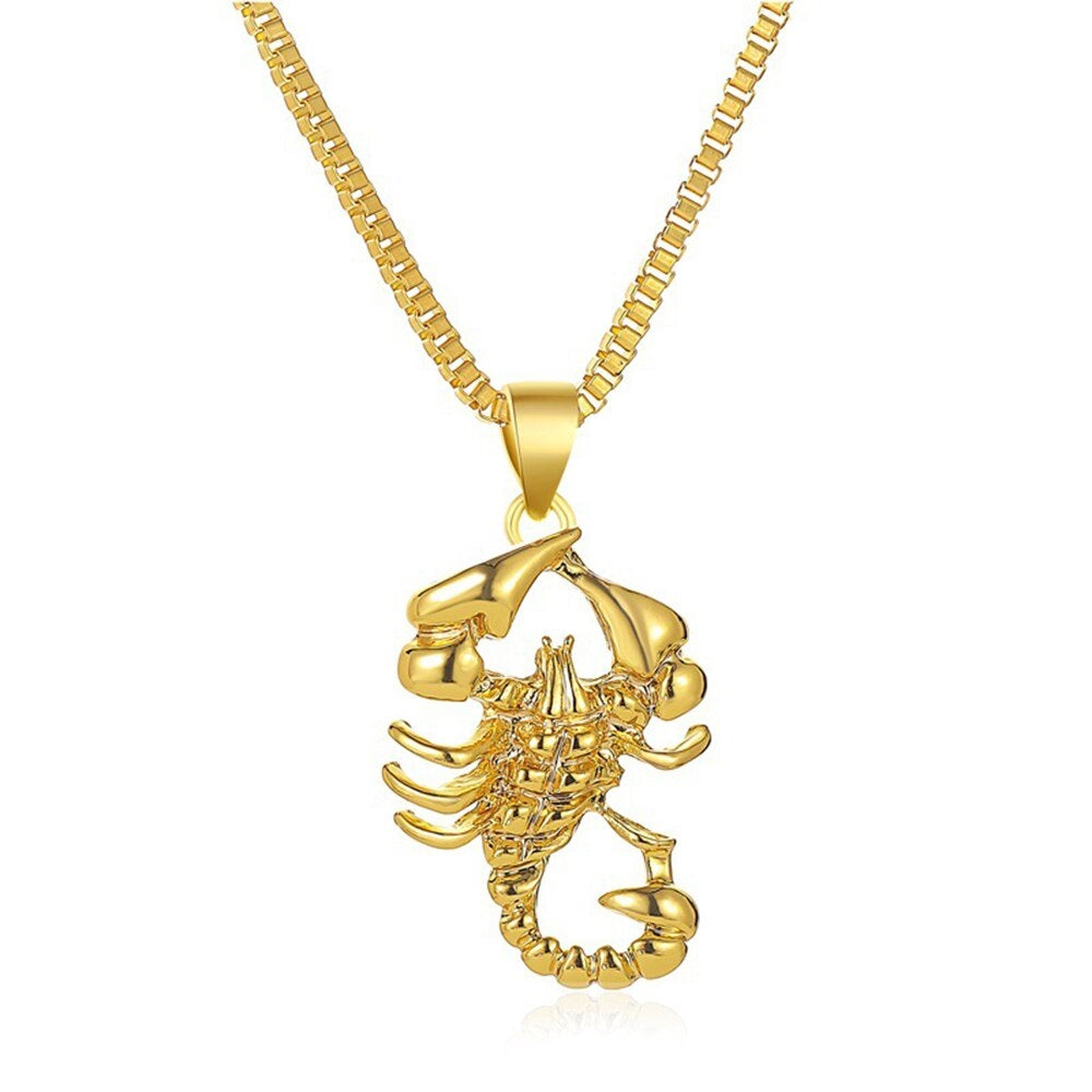 Unisex Gold Krabbel Skorpion Anhänger Dicke Gliederkette Halskette | Shop Nory