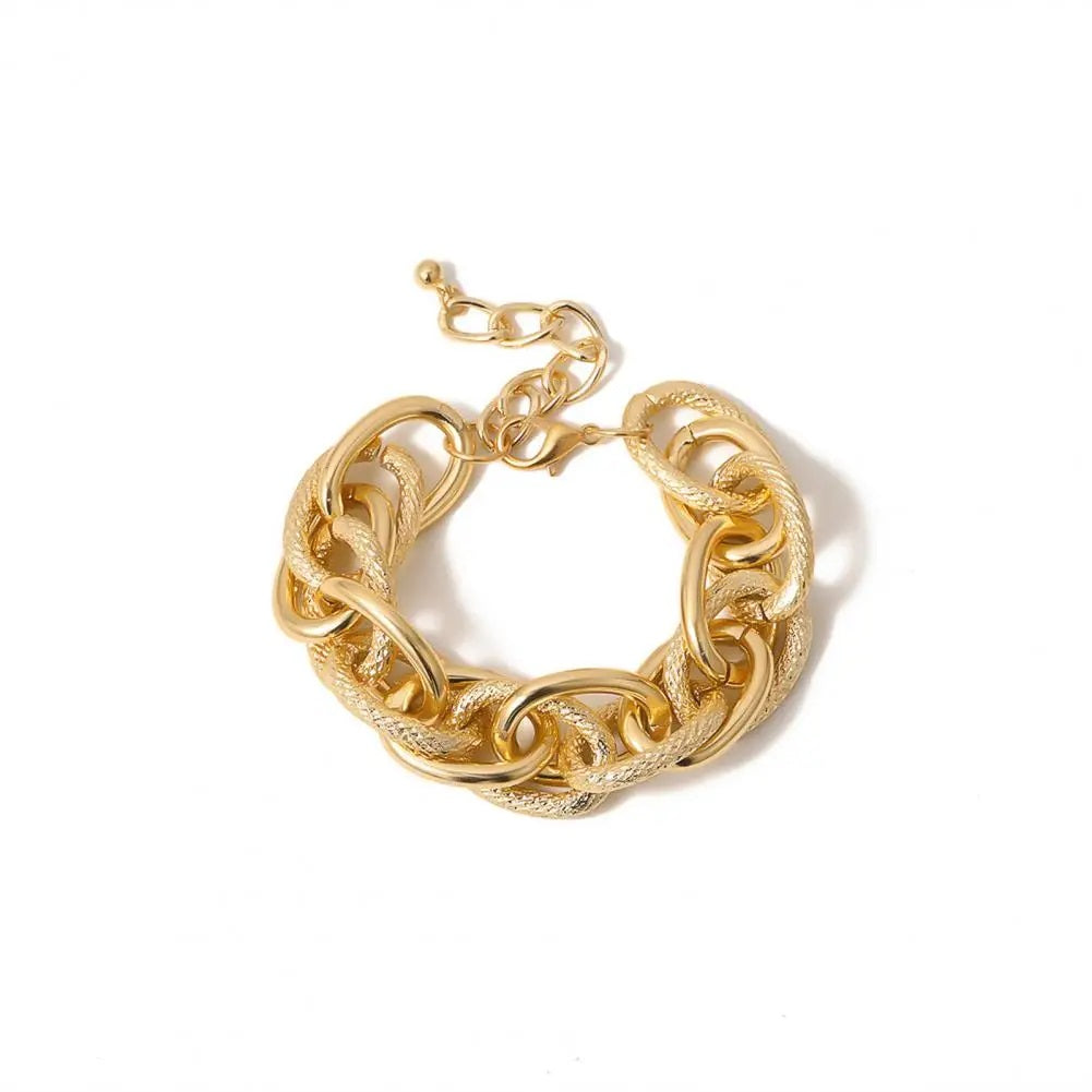 Damen Gold Chunky Dicke Runde InterLink Ketten Armbänder | Shop Nory