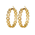 Damen Gold Mittel Rund Hohl ausgeschnitten Klassische Creolen Ohrringe mit Hebelverschluss | Shop Nory