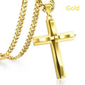Unisex Luxus Infinity Glatte Geschichtete Kreuz-Anhänger & Cuban Link Halskette Set | Shop Nory