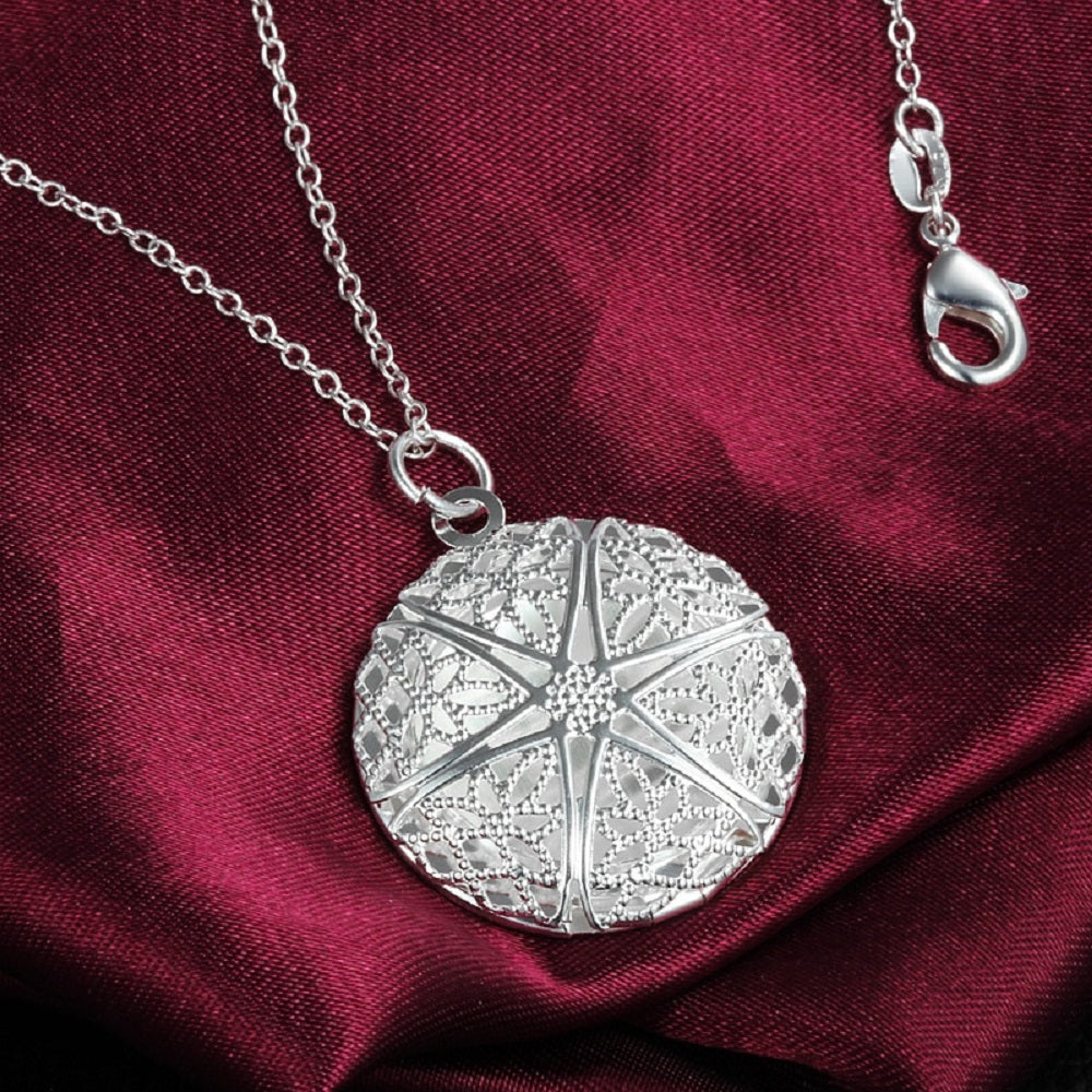 925 Sterling Silver Rund Parfümspender Foto Medaillon Anhänger & Kette | Shop Nory