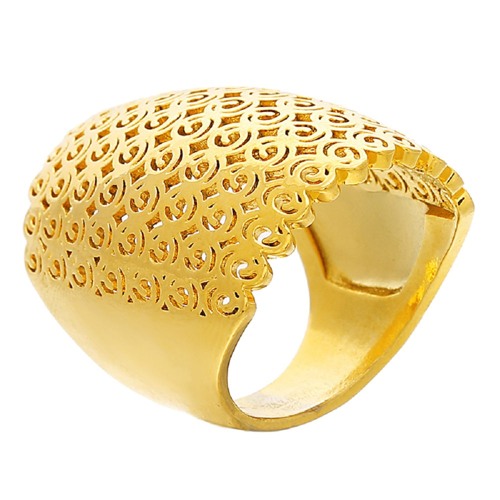 Gold Filled Große Ausgeschnittene Kreis Dicke Band Chunky Ring | Shop Nory